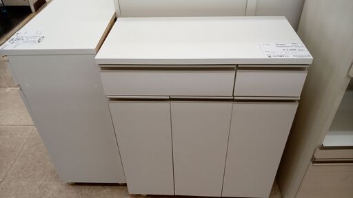 ★ジモティ割あり★  レンジ台 白 H84.5×D35.5×W70.5 クリーニング済み TJ613
