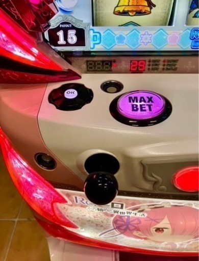 パチスロ実機  リゼロ ( 双子パネル ) コイン不要機付 スロット 家スロ