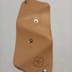 ベージュ革製　組み立て式　コインケース-小銭入れの画像