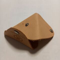 ベージュ革製　組み立て式　コインケース-小銭入れの画像