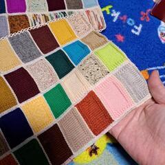 未使用 ハンドメイド カラフル 敷物小 1枚～の画像