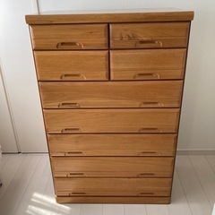洋服タンス タンス 衣類収納 ワードローブ 7段 木目 の画像