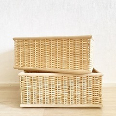無印良品　重なるブリ材長方形バスケット