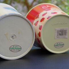 【未使用/ガーデニング雑貨】GREEN HOUSE/グリーンハウス 多肉植物用/デコレーションプラスチックポット 2個セットの画像