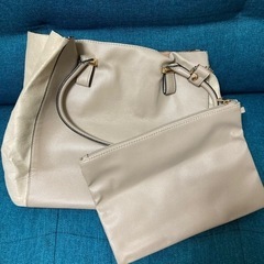 H&M グレージュ　トートバッグ　A4