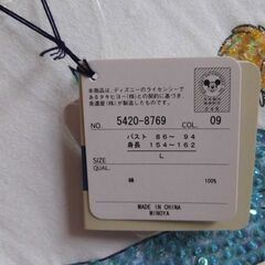 新品　ディズニーＴシャツ　Ｌサイズ　光に当たるとキラキラしてきれいです　小難ありの画像