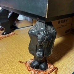 黒檀 無垢 木彫 彫刻 ヴィンテージ ローテーブル テーブルの画像