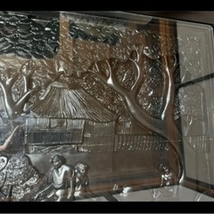 黒檀 無垢 木彫 彫刻 ヴィンテージ ローテーブル テーブルの画像