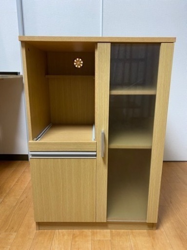レンジ台　炊飯器置き　食器棚　ニトリ　ライトブラウン