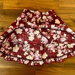 キッズ甚平　えんじ色×桜柄　100の画像