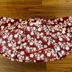 キッズ甚平　えんじ色×桜柄　100の画像