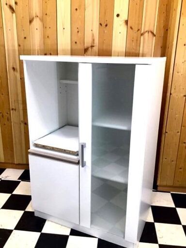 【 訳アリ激安家具 】レンジボード　600×395×895　限定1点限り　引きだし付き　キッチン家具