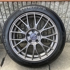 エンケイホイール4本セット、タイヤとロックナット付き