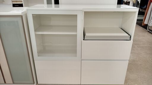 ★ジモティ割あり★ IKEA レンジ台 白 H104×D40×W120 クリーニング済み TJ619