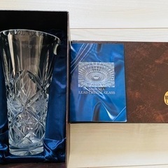 BOHEMIA ボヘミア LEAD CRYSTAL & KALI GLASS クリスタル 花瓶 フラワーベース 箱・栞付きの画像