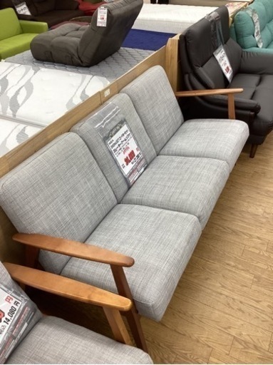 KE-15【新入荷　リサイクル品】IKEA エーケネーセット　3シーターアームソファ　グレー