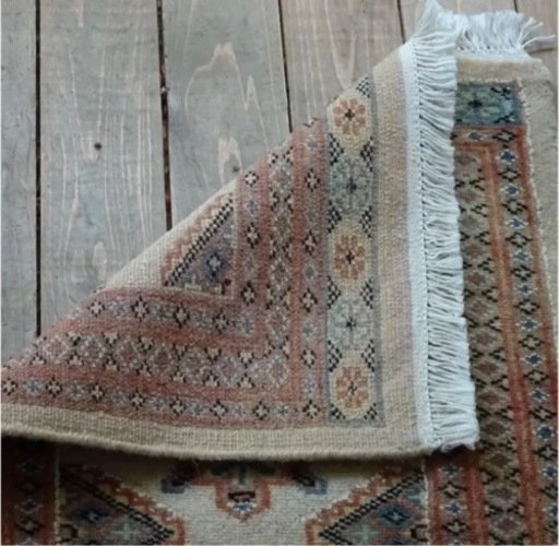 【新品】手織り ペルシャ絨毯 パキスタン ラグ white beige 白 シルクタッチ