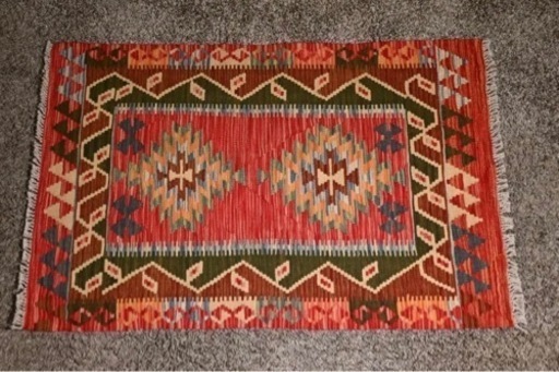 【新品】キリムラグ ペルシャ絨毯 red 赤 手織り アフガニスタン トルクメン