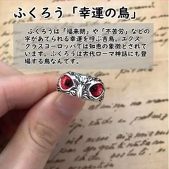 ☆フクロウリング ☆男女兼用 ☆幸運を運ぶ☆の画像