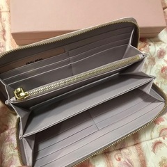miumiu ミュウミュウ 長財布 MADRAS CAT PETALO ネコの画像