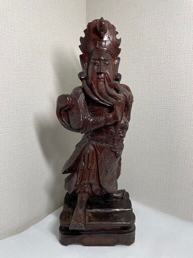 関羽様　木彫り人形 　武将　武神　アンティーク品