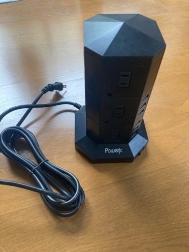 POWERJC タワー式電源タップ 3m USB付