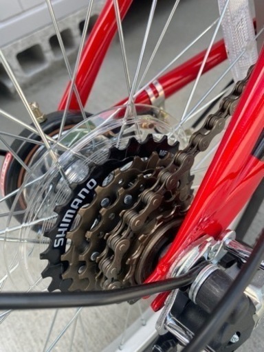 決まりました　折りたたみ自転車　自転車　【新品】北九州市　シマノ　キャプテンスタッグ　レッド　CW-20-10