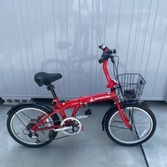 決まりました　折りたたみ自転車　自転車　【新品】北九州市　シマノ　キャプテンスタッグ　レッド　CW-20-10