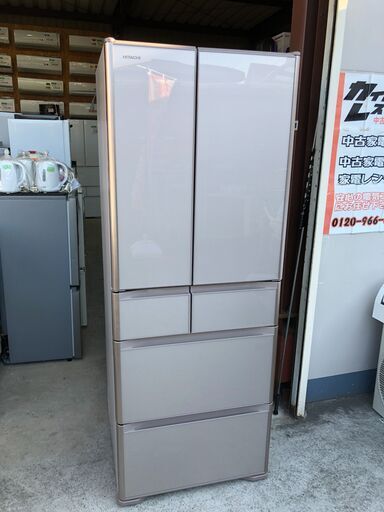 【動作保証あり】HITACHI 日立 2020年 R-X51N 505L 6ドア 冷凍冷蔵庫 ガラスドア【管理KRR504】
