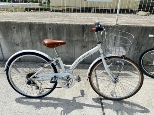 子供 自転車 24インチ 6段変速 ホワイト SCALARE STYLE 中古
