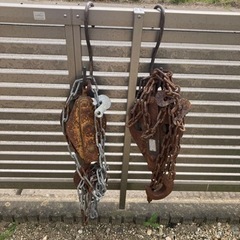 鉄製滑車　鎖　2セット