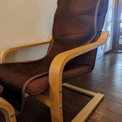 オットマン付き ハイバックチェア 美品の画像