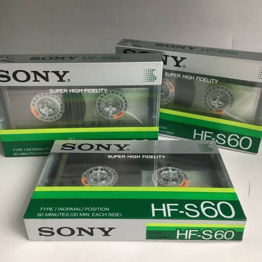 ut4/56 未開封 カセットテープ ソニー SONY カセットテープ HF-S60 3本 60分 ノーマルポジション 電気店のデッドストッ