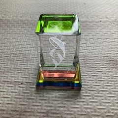 クリスタルアート　イルカ　置物の画像