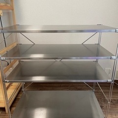 無印良品 ステンレスユニットシェルフ ワイド小 4段の画像