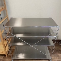 無印良品 ステンレスユニットシェルフ ワイド小 4段