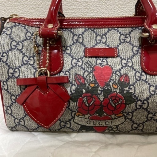 GUCCI ミニボストンバッグ ローズプリント PVC