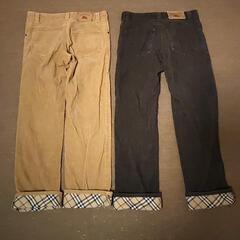 お値下げ！バーバリーコーデュロイパンツ140サイズ 2本セットの画像