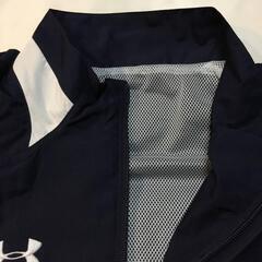 2F-272 新品 UNDER ARMOUR アンダーアーマー　チームウーブンジャケット　ピステ　ウインドブレーカー　シャカシャカ　薄手 ネイビー Sの画像