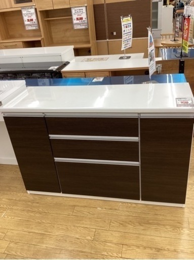 KE-18【新入荷　リサイクル品】IDC大塚　140バンコ　キッチンカウンター　ブラウン