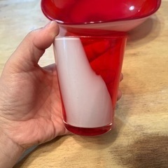 【決まりました】昭和レトロ　マルティグラス  Multi Glass 赤・乳白色ガラスの画像