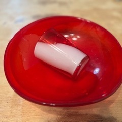 【決まりました】昭和レトロ　マルティグラス  Multi Glass 赤・乳白色ガラスの画像