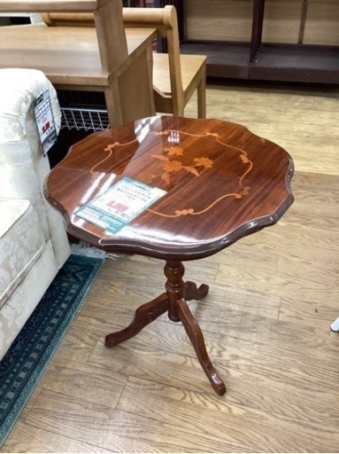 KE-23【新入荷　アウトレット】Y-KAGU クラシックスタイル　象嵌サイドテーブル　ブラウン