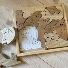 猫パズル　木製　ねこ　おもちゃ　こどもの画像
