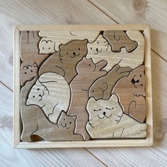 猫パズル　木製　ねこ　おもちゃ　こども