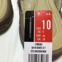B27-03 新品 UNDER ARMOUR アンダーアーマー インポート品 メンズ トングサンダル　IGNITEⅡ 低反発クッション　1288382 カーキ色 28㎝の画像