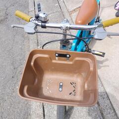 自転車　子供用　かじ付き　補助輪ありの画像