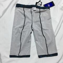 C05-08 新品 MIZUNO ミズノ 水着 フィットネス ハーフスパッツ ロングボックス スイム 水泳 N2JB710392 ブラック/ライトブルー Sサイズの画像