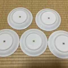 美濃焼　翔山窯　金彩ちぎり絵　皿5枚＆湯呑み5客セットの画像