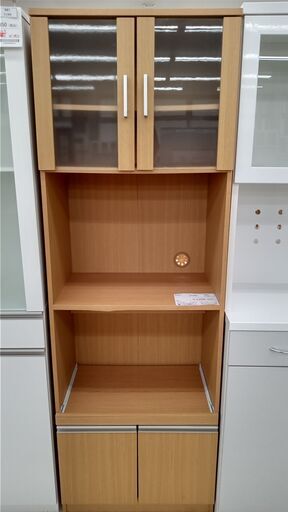 ★ジモティ割あり★  食器棚 ライトブラウン H178×D40×W59.5 クリーニング済み TJ644